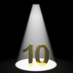 Gold 10th Or 10 3d Number Representing Anniversary Or Birthday